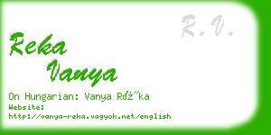 reka vanya business card